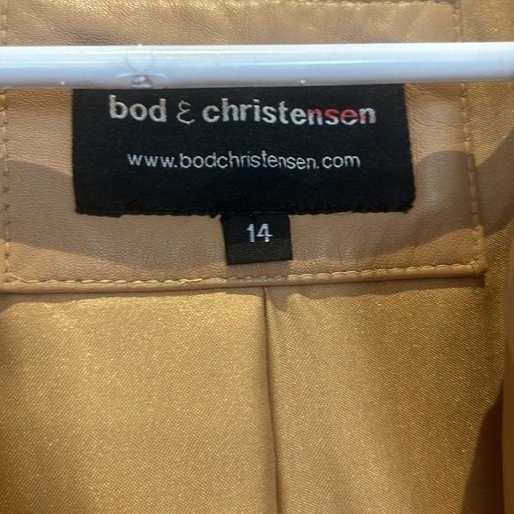 Bod & Christensen Leather 3/4 Trench Coat Style Button Down Women size 14 - Picture 7 of 17